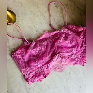 Intimately Free People Delicate Lace Lilac Corset Back Boho Festival Bralette Xs